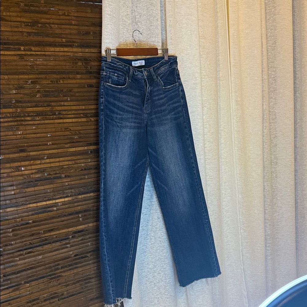 Women's Straight Leg Jeans - Dark Blue